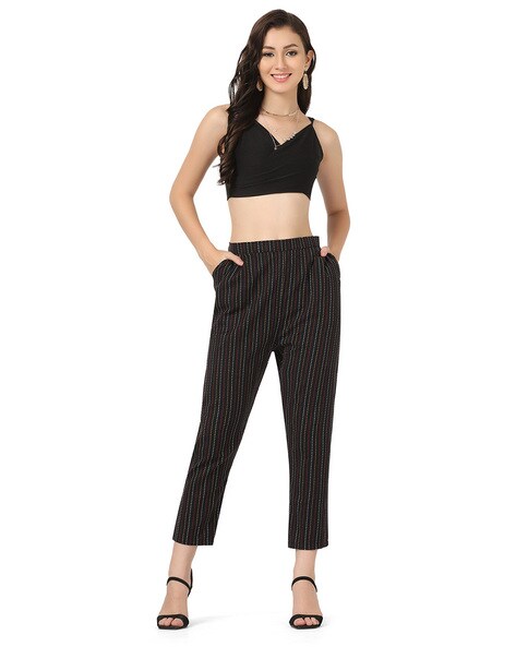 Ankle-Length Pants with Elasticated Waistband