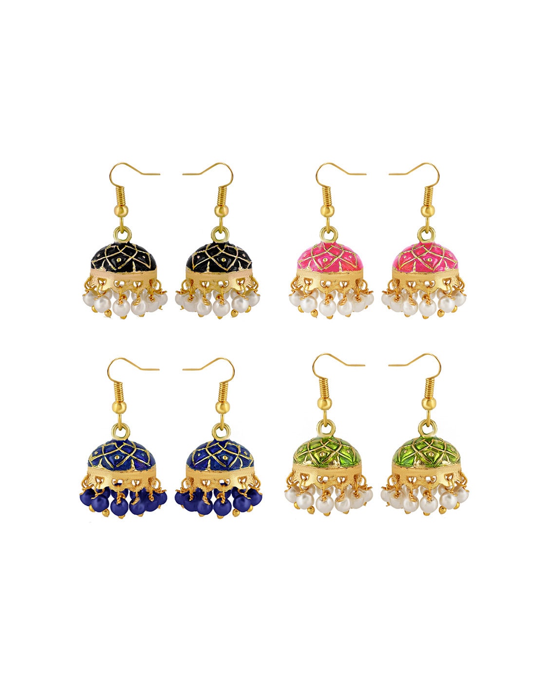 Handmade Black Jhumka Earrings