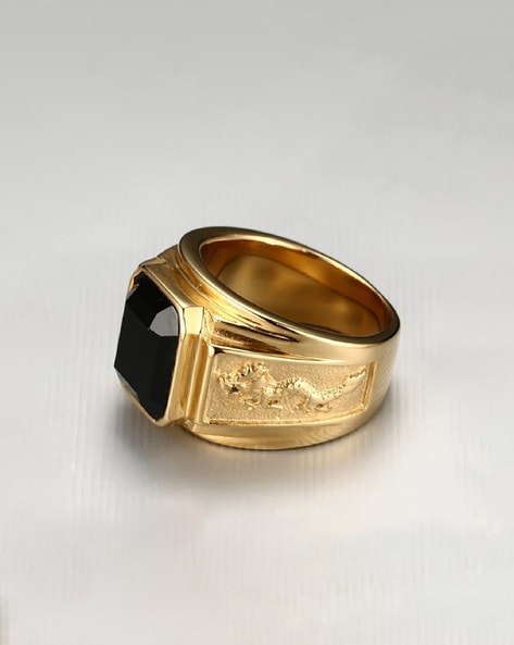 14K Yellow Gold 3 Stone 1/2 carat Diamond Mens Wedding Band Ring