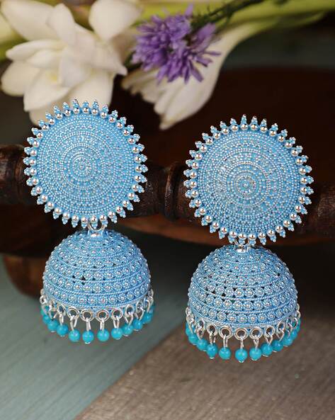 Indigo Blue Color Jhumka for Salwar Suit | FashionCrab.com | Bold statement  jewelry, Jhumka, Blue color