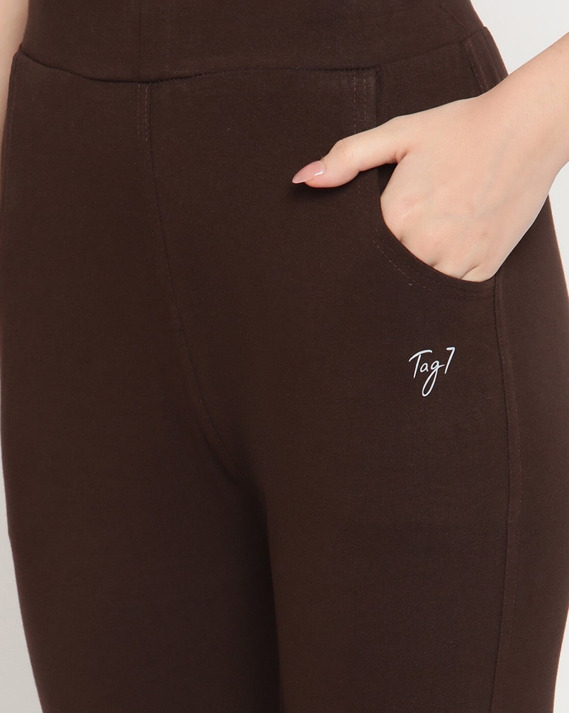 Buy Brown & Off White Leggings for Women by TAG 7 Online