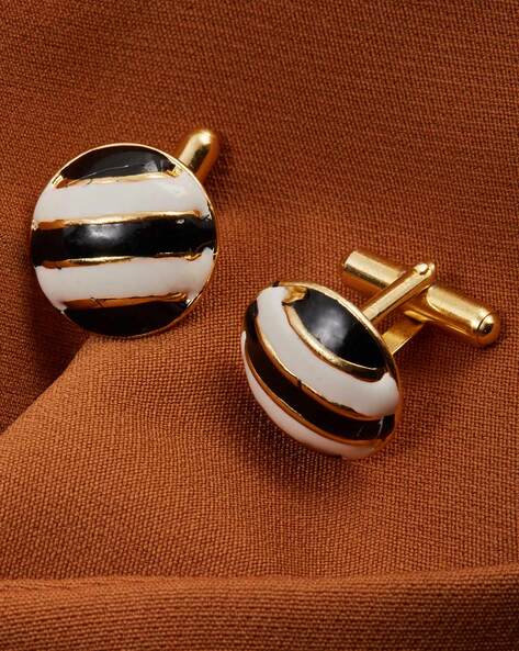 MATCHITT Striped Design Sailor Cufflinks- MHCL0277G