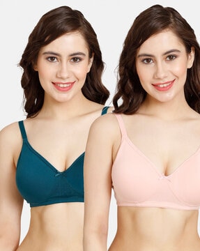Buy Zivame Rosaline Padded Wired 3-4th Coverage T-Shirt Bra - Violet Tulip  online