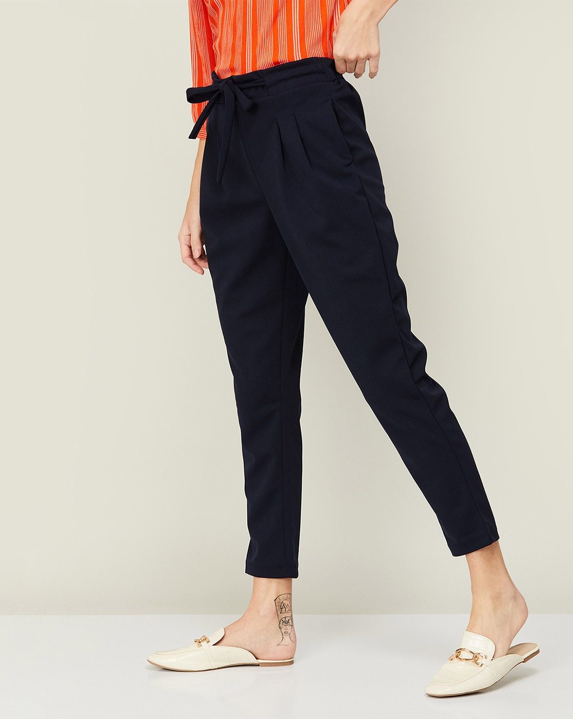 Buy Blue Trousers & Pants for Women by CODE BY LIFESTYLE Online