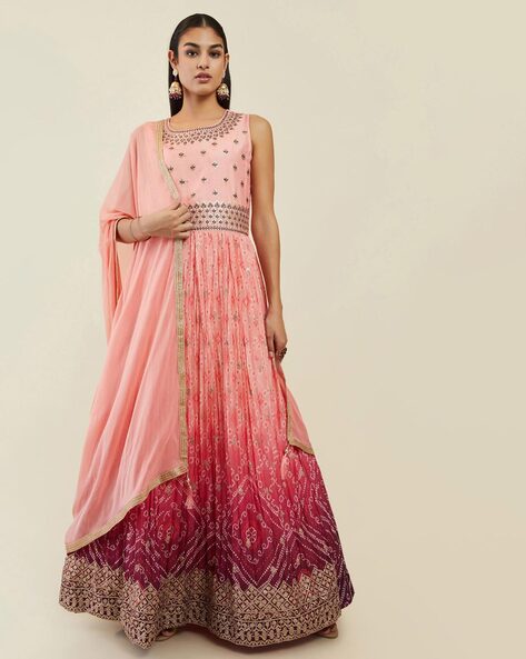 Buy Party Wear Gown In Peach Color By Blue Hills at Rs. 1200 online from  Surati Fabric Gown : V 3201