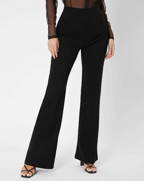KASSUALLY Trousers and Pants  Buy KASSUALLY Maroon Bootcut High Rise  Trouser Online  Nykaa Fashion
