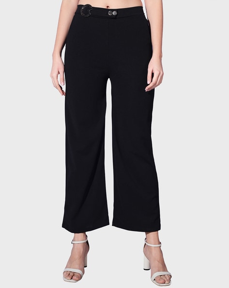 ASOS DESIGN pull on wide leg pants in black cheesecloth | ASOS
