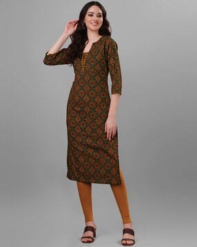 weavllite Floral Print Straight Kurta-picture-7