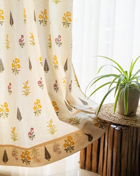 High Garden Yellow Curtains Accessories For Home Kitchen By Urban E Online Ajio Com