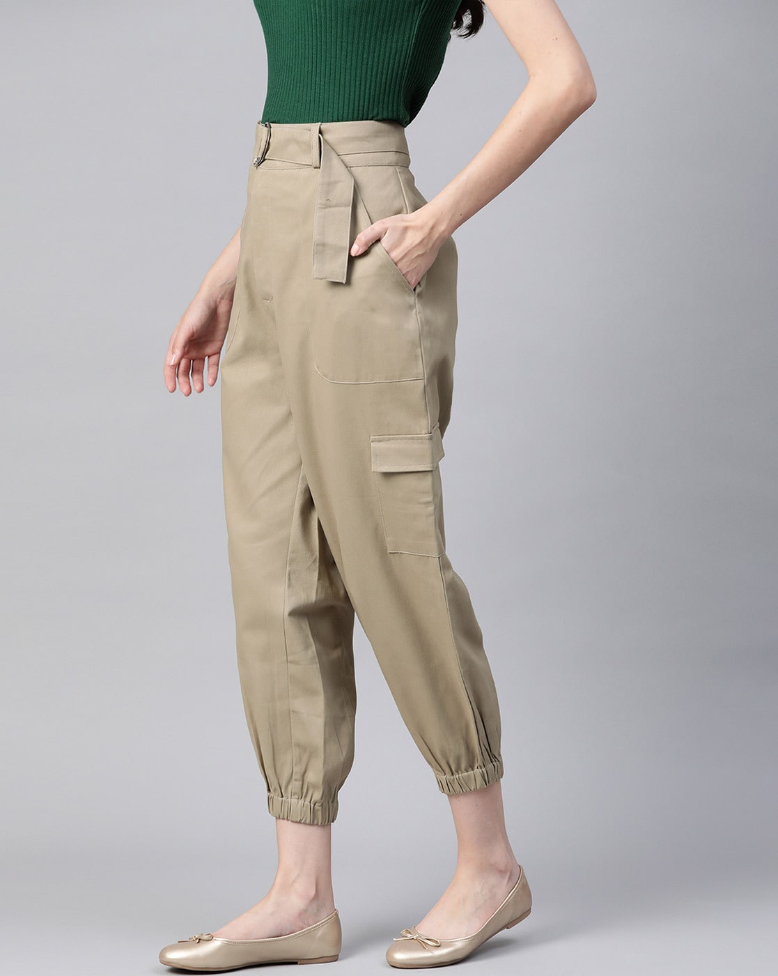 Buy Khaki Mid Rise Slim Fit Pants for Women  ONLY  240653002