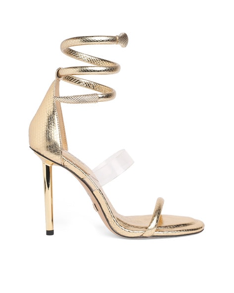 Women Party Wear Sandal Wedges | Gold High Heel Fancy Sandal for Ladies