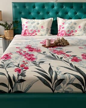 urban space 200 TC Floral Print Double Bedsheet with Pillow Covers-picture-18