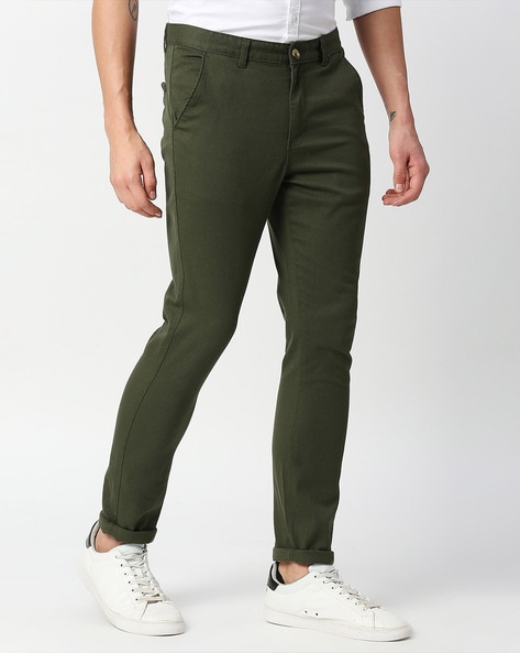 Mens Slim FIT Stretch Chino Trousers Casual Flat Front Flex Classic Full  Pants | eBay