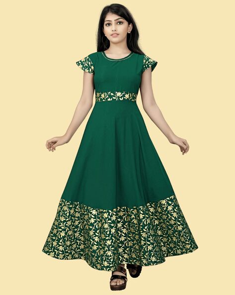 Green hot sale colour frocks