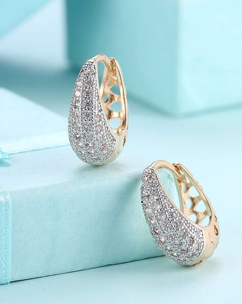 The Pari American Diamond Studded Hoop Earrings