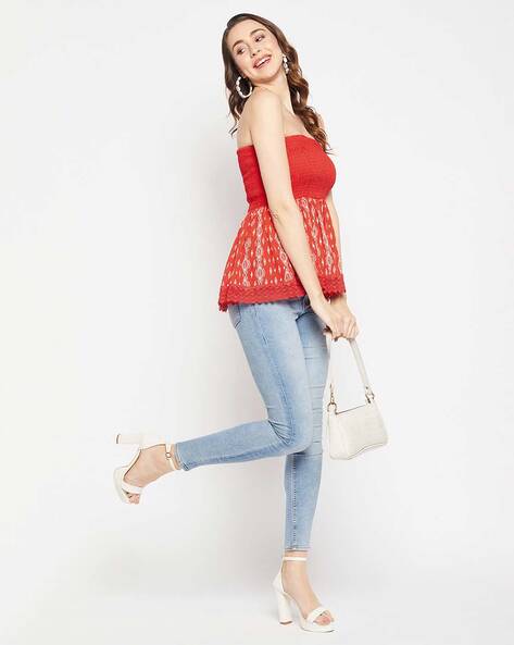 Buy Red Tops for Women by Ruhaan'S Online