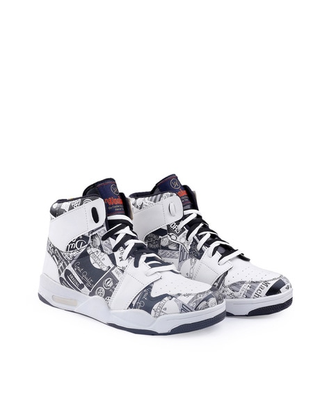 Typographic Print High-Top Shoes 