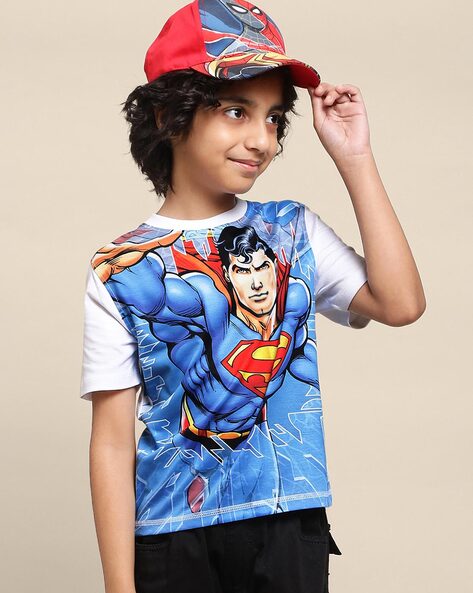 Kidsville Superman Print Crew-Neck T-Shirt