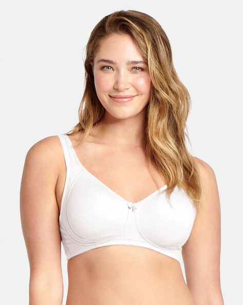ES24 Wirefree Non Padded Cotton Elastane Full Coverage Plus Size Bra with  Side Panel Support