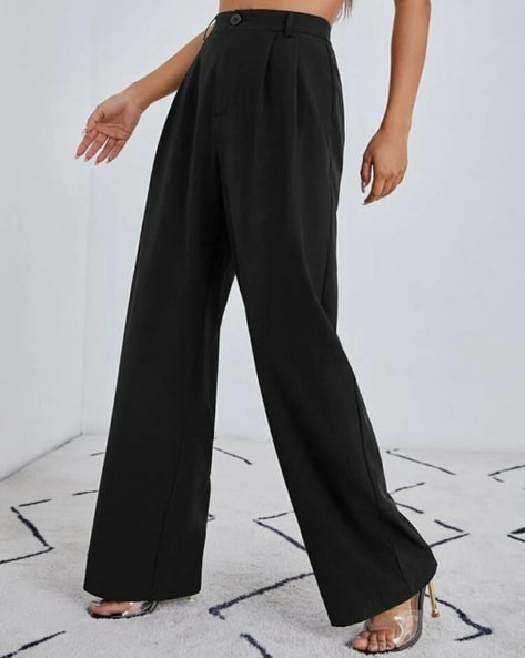 High Waisted Wide Leg Suit Pants Brown  NAKD