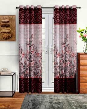 cortina eyelet curtain Set of 2 Printed Door Curtains-picture-17