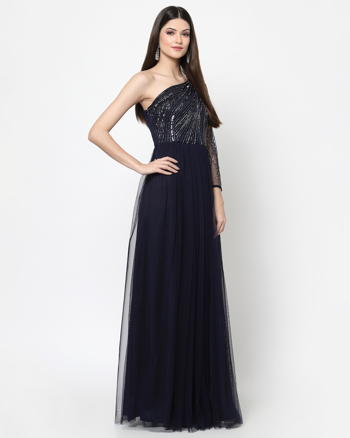 Embellished A-Line Maxi Dress