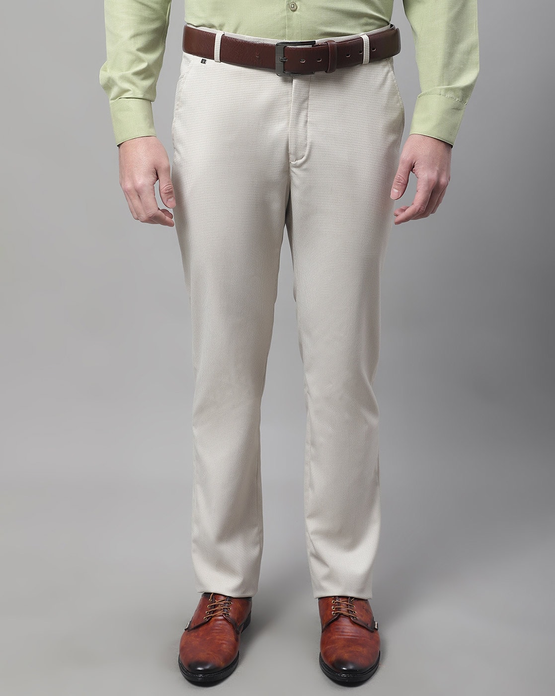 Buy Cantabil Men Beige Cotton Blend Regular Fit Casual Trouser  MTRC00111Cream30 at Amazonin