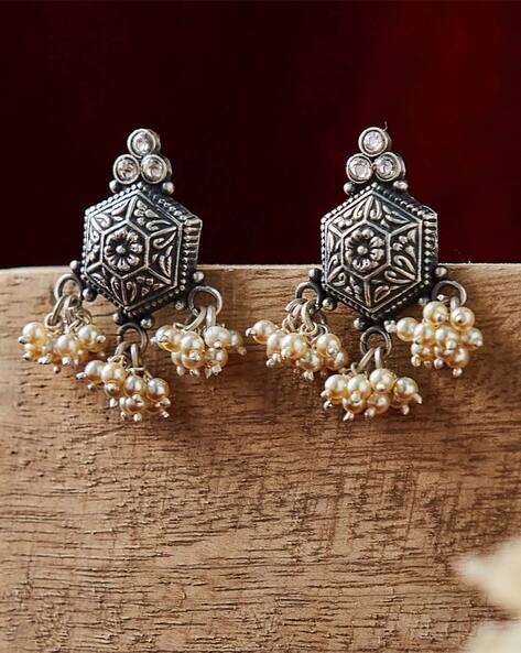 Buy Silver Earrings for Women by Fabindia Online | Ajio.com