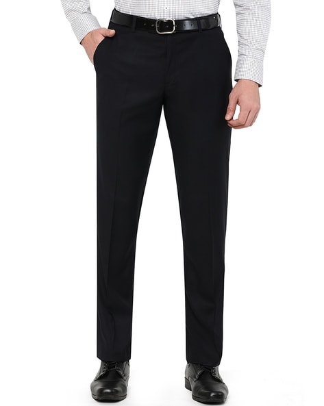 Buy Men Grey Slim Fit Textured Casual Trousers Online - 812055 | Allen Solly
