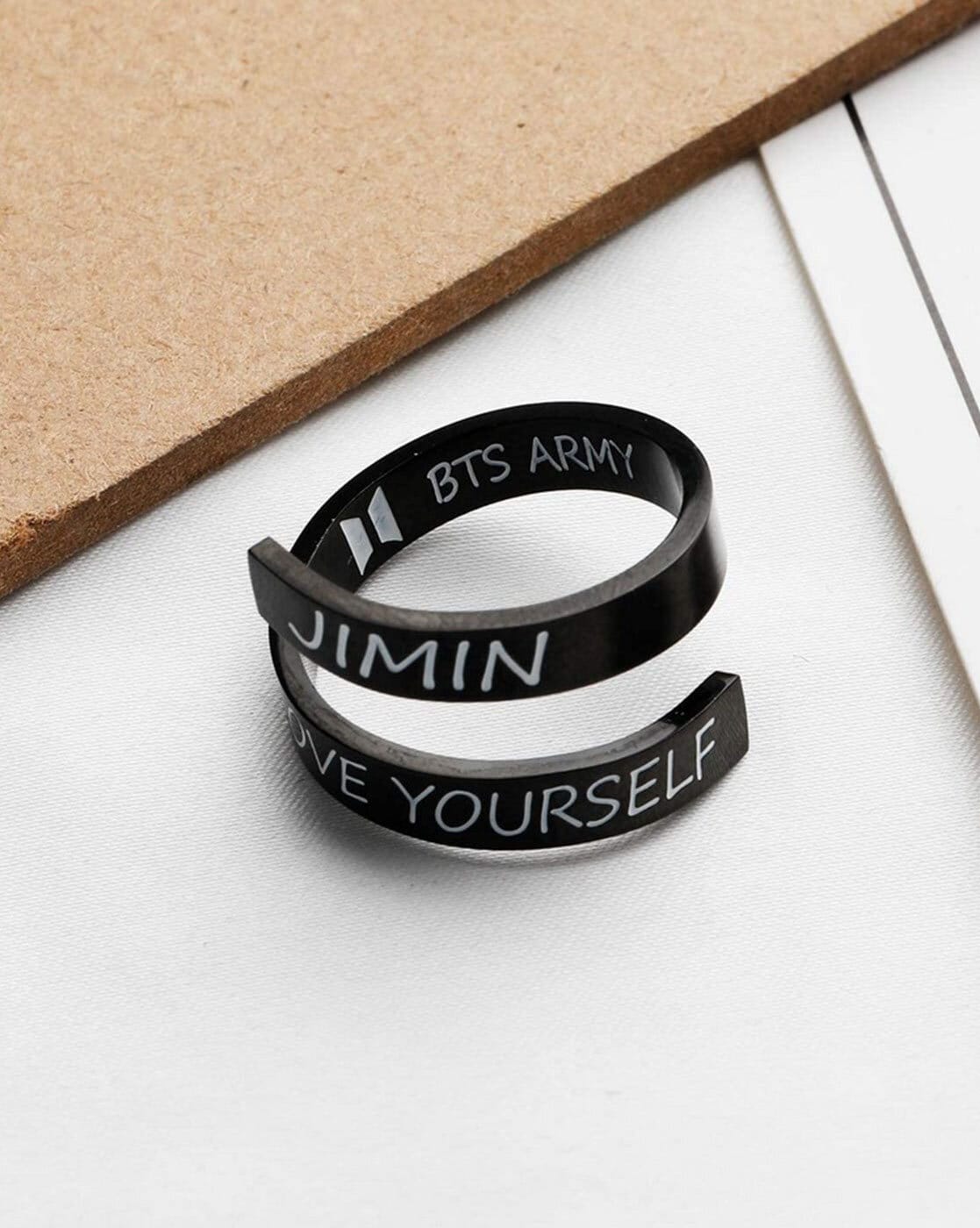 Kpop hand heart with BTS ring for ARMY love