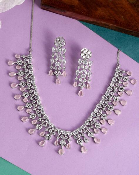 American Diamond Studded Choker Necklace Set