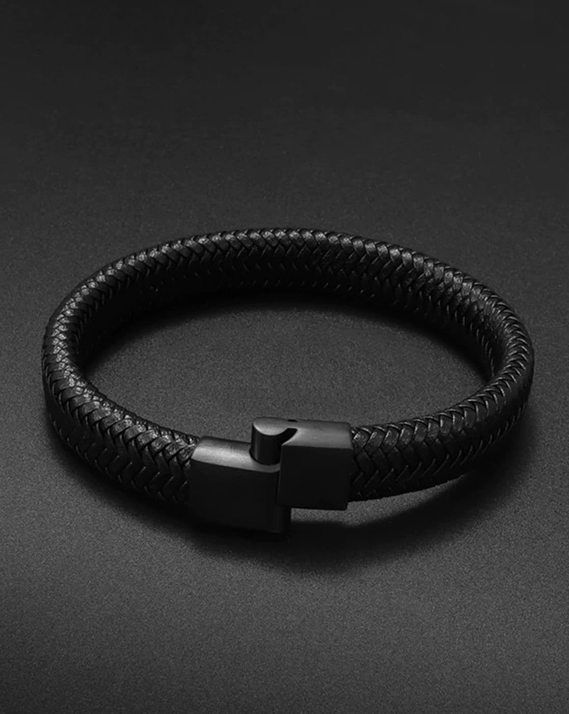 Nick Braided Leather Bracelet with Stainless Steel Clasp – Lizzy James