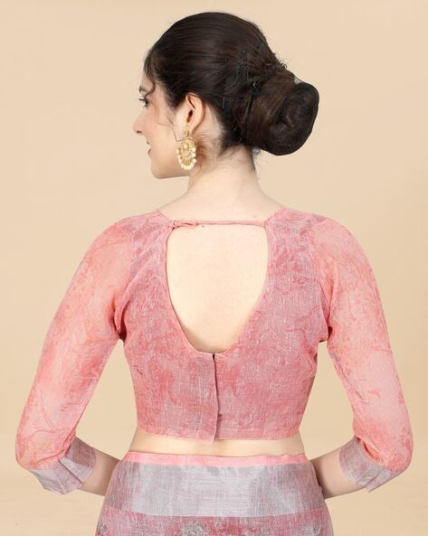 Buy Carnation Pink Linen Saree online-Karagiri – Karagiri Global