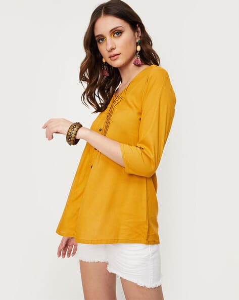 売れ筋商品|||マッシモ ドゥッティ シャツ レディース トップス Button-down blouse - mustard yellow マッシモ ドゥッティ シャツ レディース トップス STAND-UP