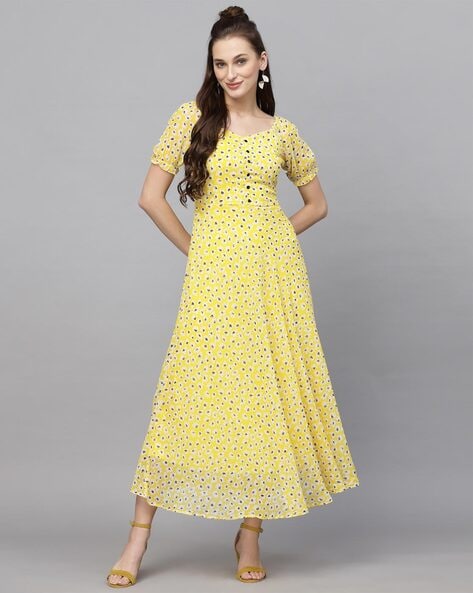 Yellow on sale frocks online