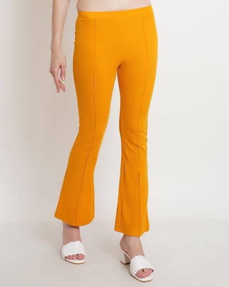 Buy Mustard Trousers Pants for Women by POPWINGS Online