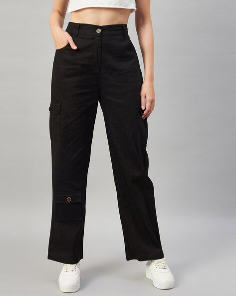 Buy Black Trousers & Pants for Women by FITHUB Online