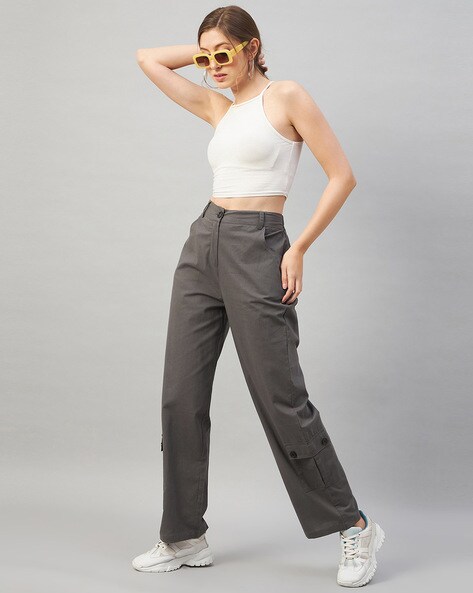Buy Grey Trousers & Pants for Women by ORCHID BLUES Online