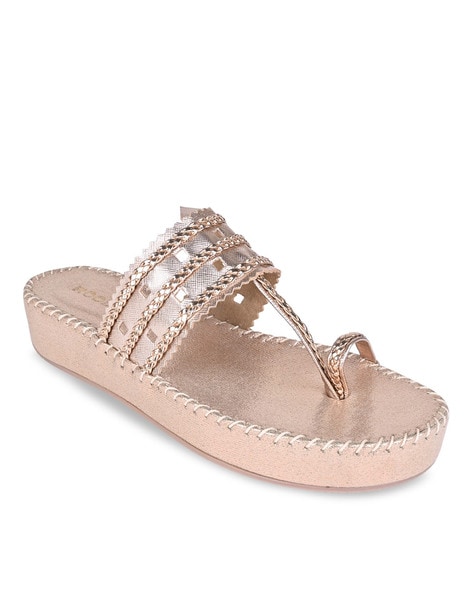 Rose gold best sale studded sandals