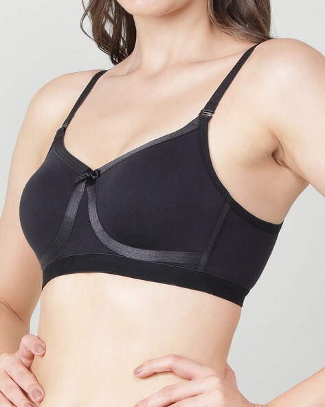 Buy Jockey Double Layered Non Wired Full Coverage T-Shirt Bra - Black at  Rs.699 online