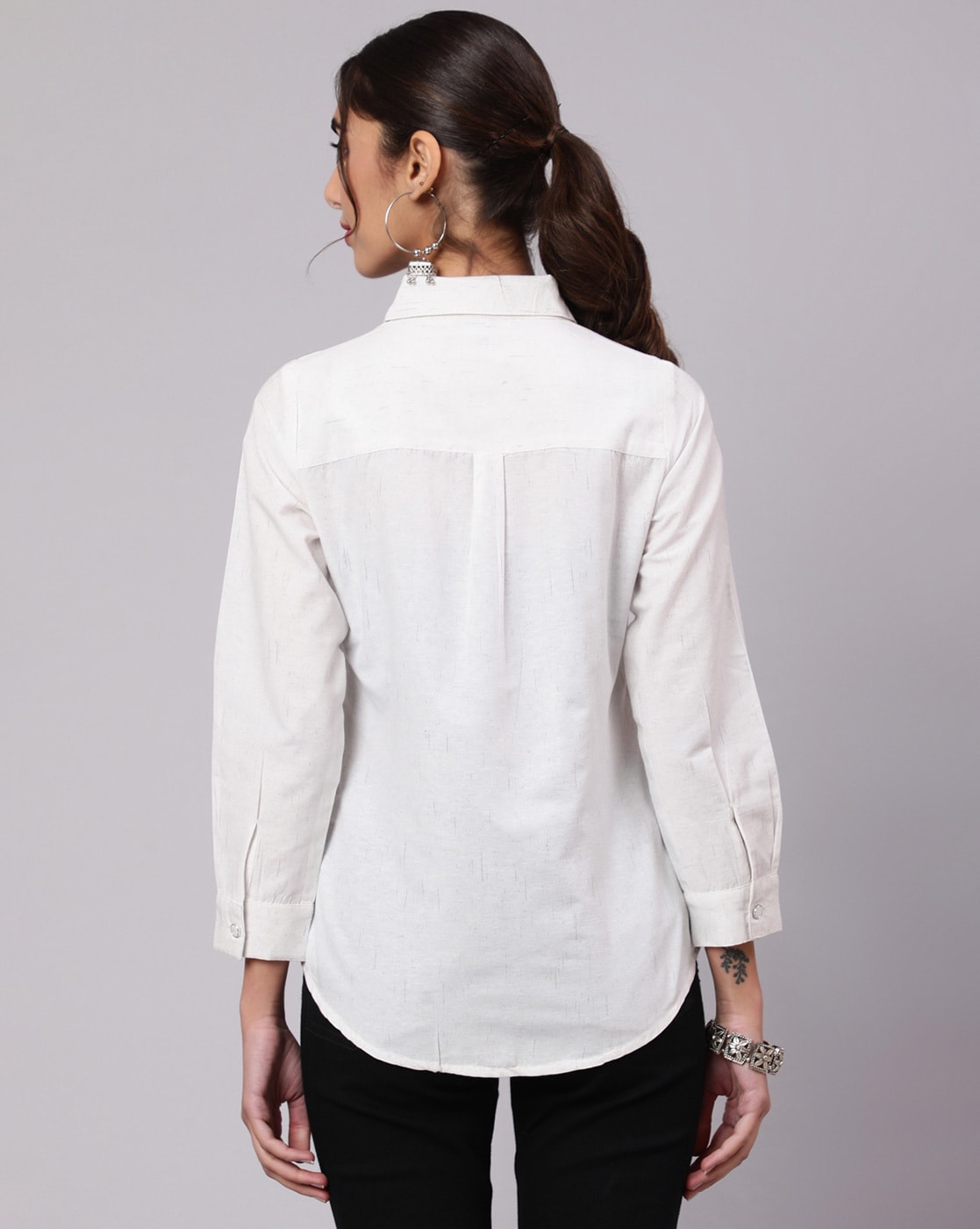 Plain White Cotton Ladies Shirt, Size: Medium, Casual at Rs 200/piece in  Jaipur