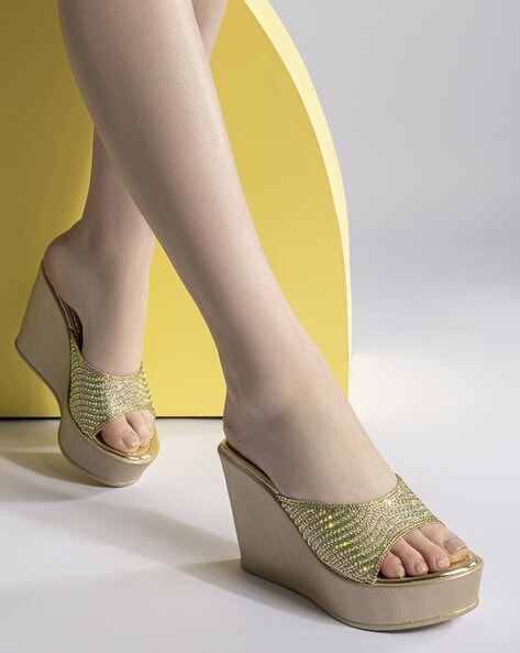 Women's Platform Wedge Heels Fashionable Slip High Heels - Temu