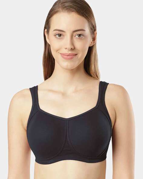 FE78 Wirefree Padded Cotton Elastane Full Coverage Plus Size Bra with Broad  Wings