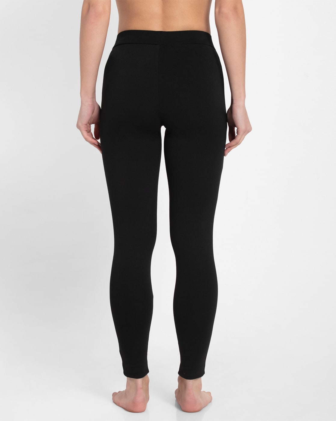Buy Women's Rayon Nylon Elastane Stretch Treggings with Side Zipper Pockets  - Black IW05