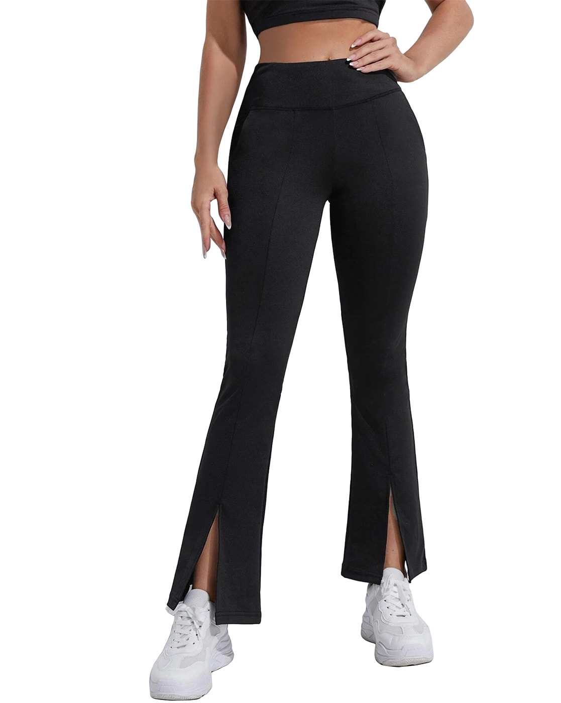 HDE Yoga Pants with Pockets for Women High Waisted Tummy Control Leggings ( Black, L) - Walmart.com