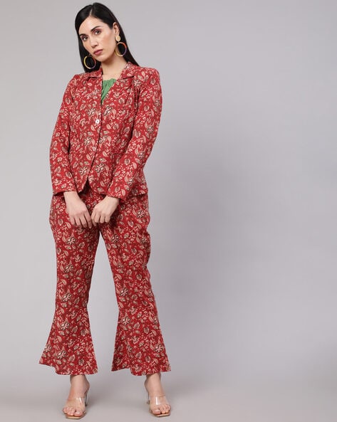 IF&BUT Printed Coat & Pant set Printed Women Suit - Buy IF&BUT Printed Coat  & Pant set Printed Women Suit Online at Best Prices in India