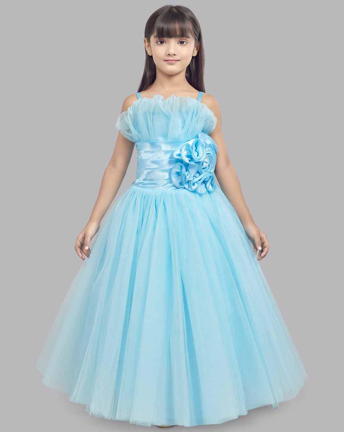 Ripening Girls Kids Satin A-Line BirthdayGirl Dresses Children Frocks_6- 7Years : Amazon.in: Fashion