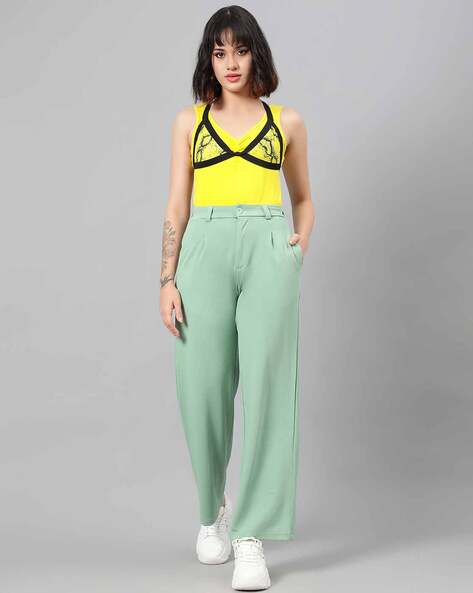 Buy Green Trousers & Pants for Women by KOTTY Online