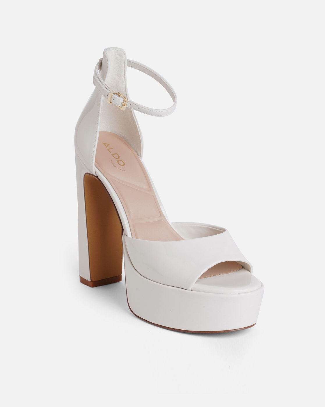 Womens White schuh Sarah Cross Strap Platform High Heels | schuh