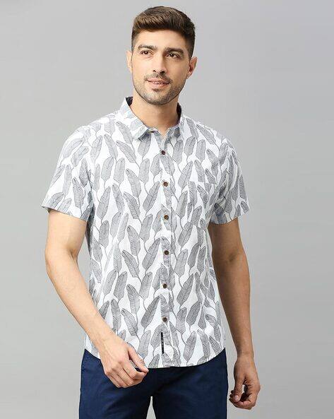 THOMAS SCOTT Men Leaf Print Slim Fit Shirt